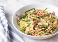 Tangy Collard Cabbage Slaw with Vegan Soybean Pasta