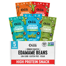 Load image into Gallery viewer, The Only Bean - Crunchy Roasted Edamame Beans (Variety) - Keto Snack, High Protein, Healthy Snacks, Low Carb, Gluten-Free &amp; Vegan (4.0oz) (5 Pack)
