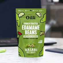 Load image into Gallery viewer, The Only Bean - Crunchy Roasted Edamame Beans (Wasabi Soy Sauce) - Keto Snack, High Protein, Healthy Snacks, Low Carb, Gluten-Free &amp; Vegan (4.0oz) (3 Pack)
