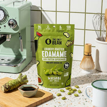 Load image into Gallery viewer, The Only Bean - Crunchy Roasted Edamame Beans (Wasabi Soy Sauce) - Keto Snack, High Protein, Healthy Snacks, Low Carb, Gluten-Free &amp; Vegan (4.0oz) (3 Pack)
