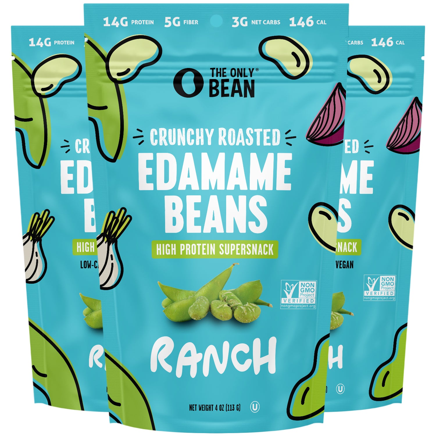 Crunchy Roasted Edamame Bean Snack Ranch The Only Bean