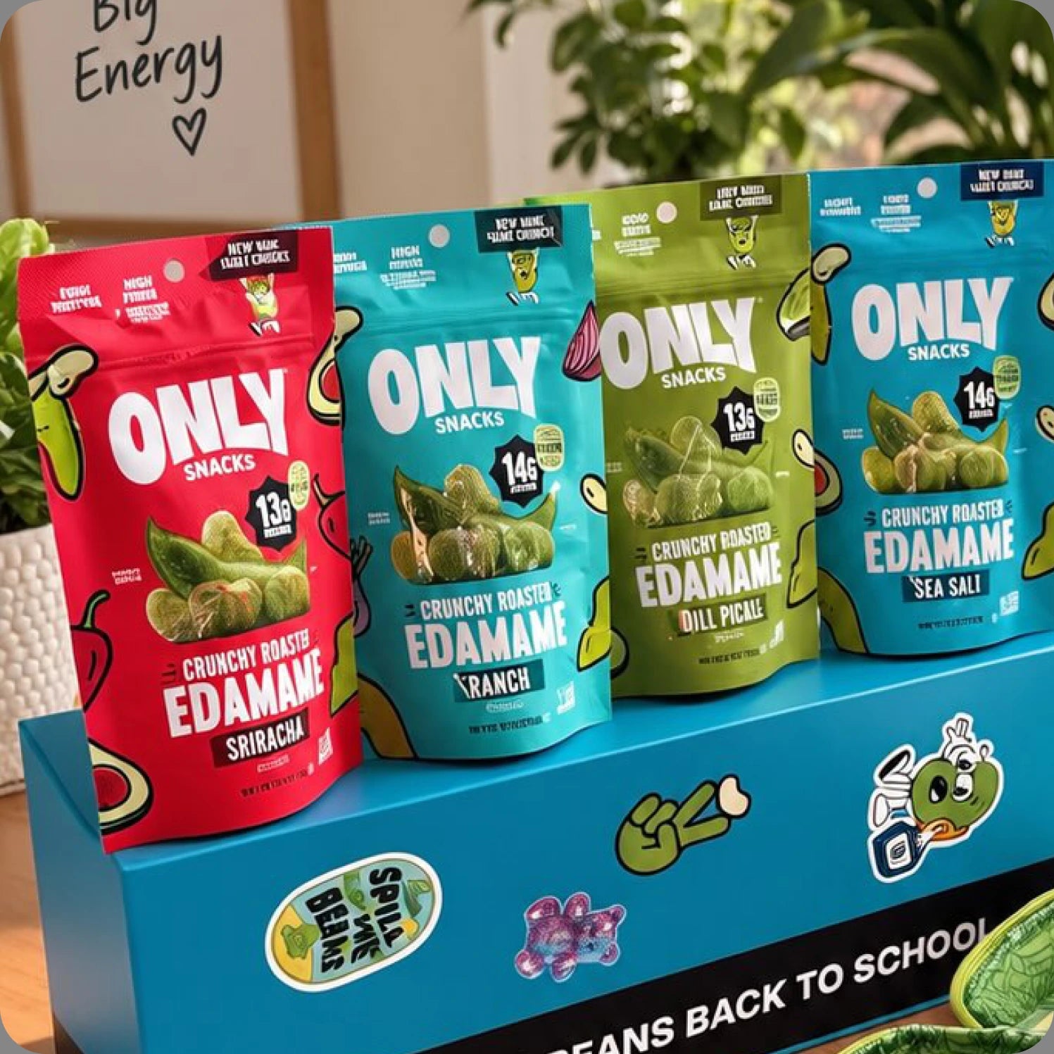 Five flavors of crunchy roasted edamame